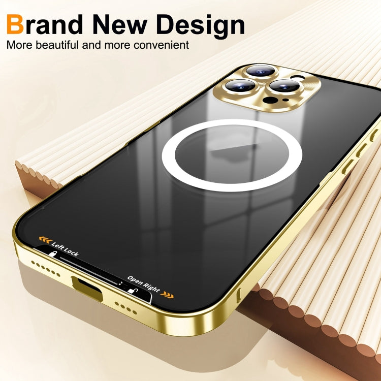 For iPhone 16 Pro Max Frosted MagSafe Magnetic Metal Phone Case(Gold) - iPhone 16 Pro Max Cases by PMC Jewellery | Online Shopping South Africa | PMC Jewellery | Buy Now Pay Later Mobicred