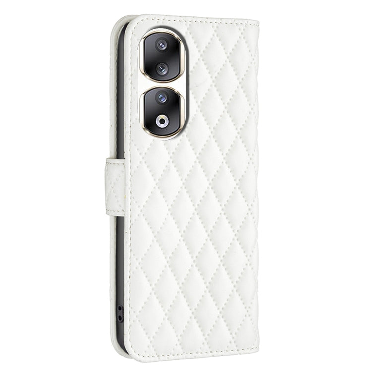 For Honor 90 Pro Diamond Lattice Wallet Flip Leather Phone Case(White) - Honor Cases by PMC TechLife | Online Shopping South Africa | PMC TechLife | Buy Now Pay Later Mobicred