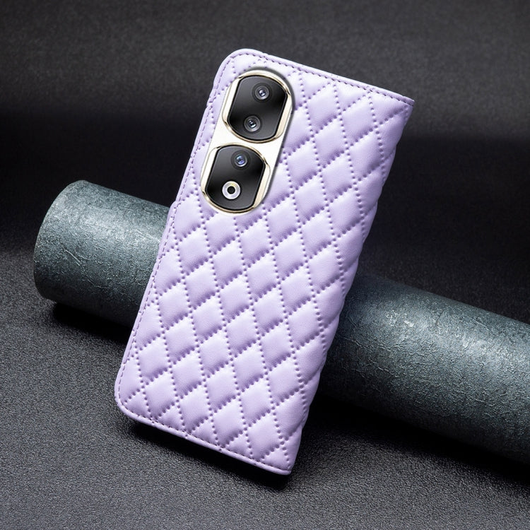 For Honor 90 Pro Diamond Lattice Wallet Flip Leather Phone Case(Purple) - Honor Cases by PMC TechLife | Online Shopping South Africa | PMC TechLife | Buy Now Pay Later Mobicred