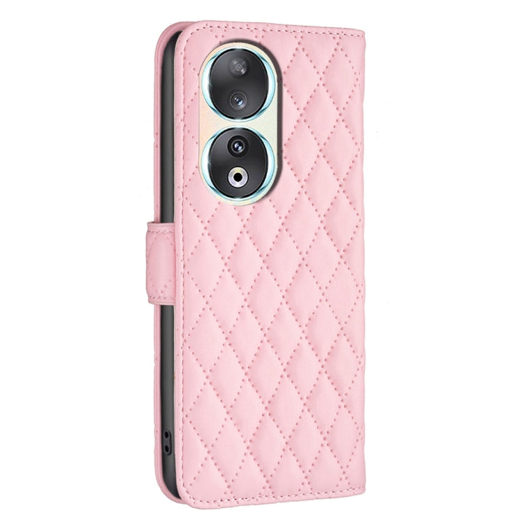 For Honor 90 5G Diamond Lattice Wallet Flip Leather Phone Case(Pink) - Honor Cases by PMC TechLife | Online Shopping South Africa | PMC TechLife | Buy Now Pay Later Mobicred