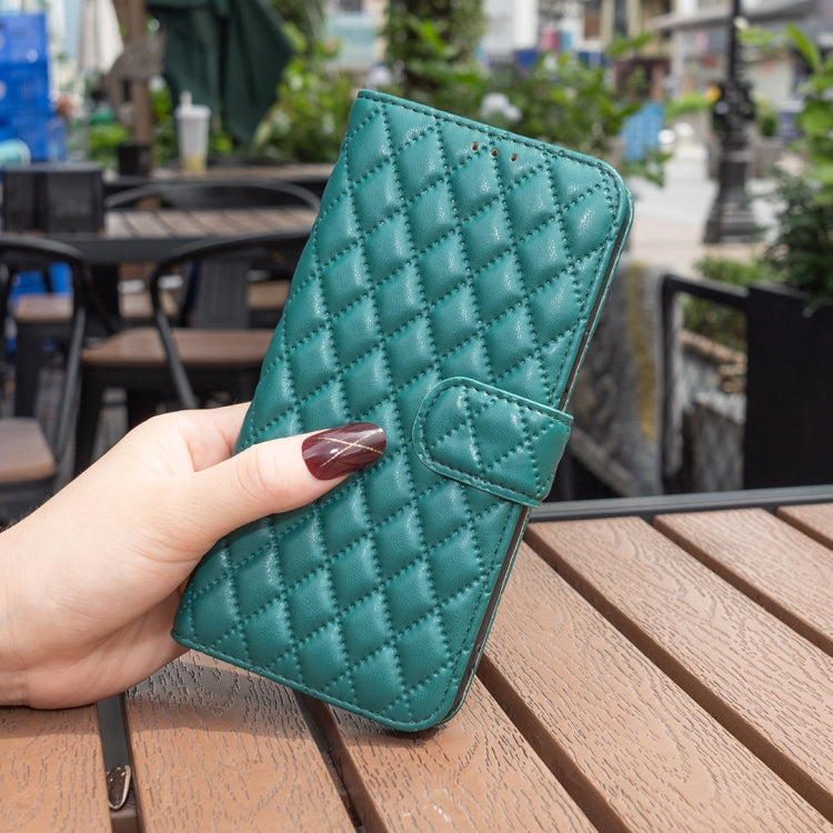 For Honor 100 Pro Diamond Lattice Wallet Flip Leather Phone Case(Green) - Honor Cases by PMC TechLife | Online Shopping South Africa | PMC TechLife | Buy Now Pay Later Mobicred