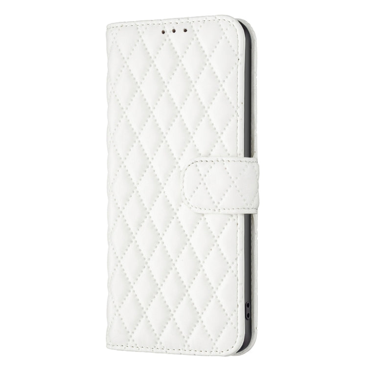 For Honor 100 Diamond Lattice Wallet Flip Leather Phone Case(White) - Honor Cases by PMC TechLife | Online Shopping South Africa | PMC TechLife | Buy Now Pay Later Mobicred