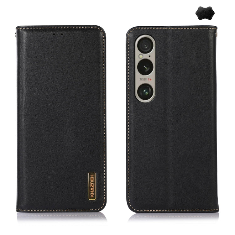 For Sony Xperia 1 VI KHAZNEH Nappa Top Layer Cowhide Leather Phone Case(Black) - free shipping - PMC TechLife - Order now!