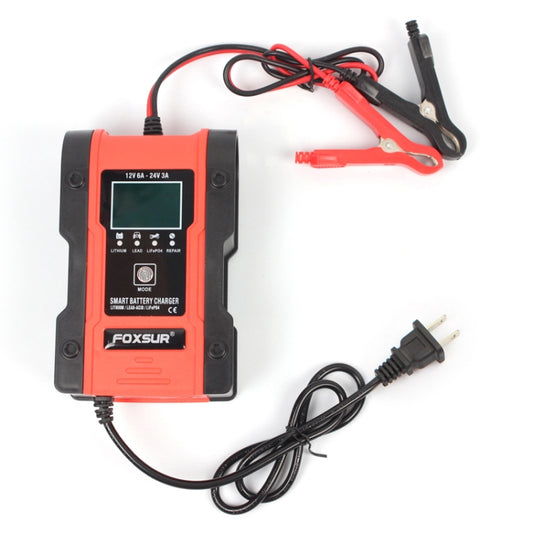 FOXSUR 12V-24V Car Motorcycle Repair Battery Charger AGM Charger Color:Red(US Plug) - Battery Charger by FOXSUR | Online Shopping South Africa | PMC Jewellery | Buy Now Pay Later Mobicred