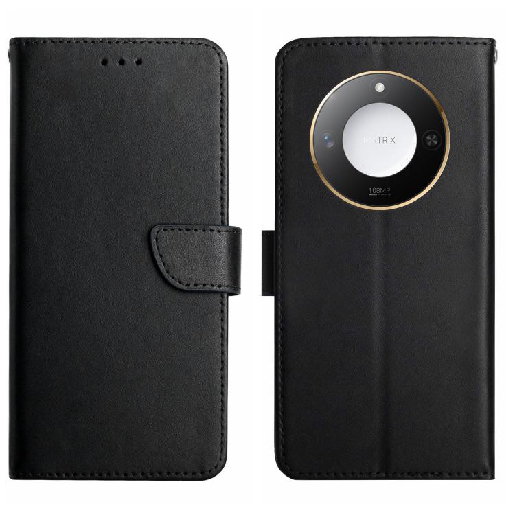 For Honor X9c Smart HT02 Genuine Leather Fingerprint-proof Flip Phone Case(Black) - Honor Cases by PMC TechLife | Online Shopping South Africa | PMC TechLife | Buy Now Pay Later Mobicred