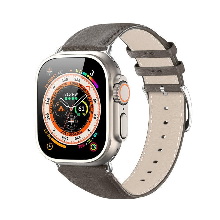 For Apple Watch 3 38mm DUX DUCIS YS Series Genuine Leather Watch Band(Grey) - Watch Bands by DUX DUCIS | Online Shopping South Africa | PMC Jewellery | Buy Now Pay Later Mobicred