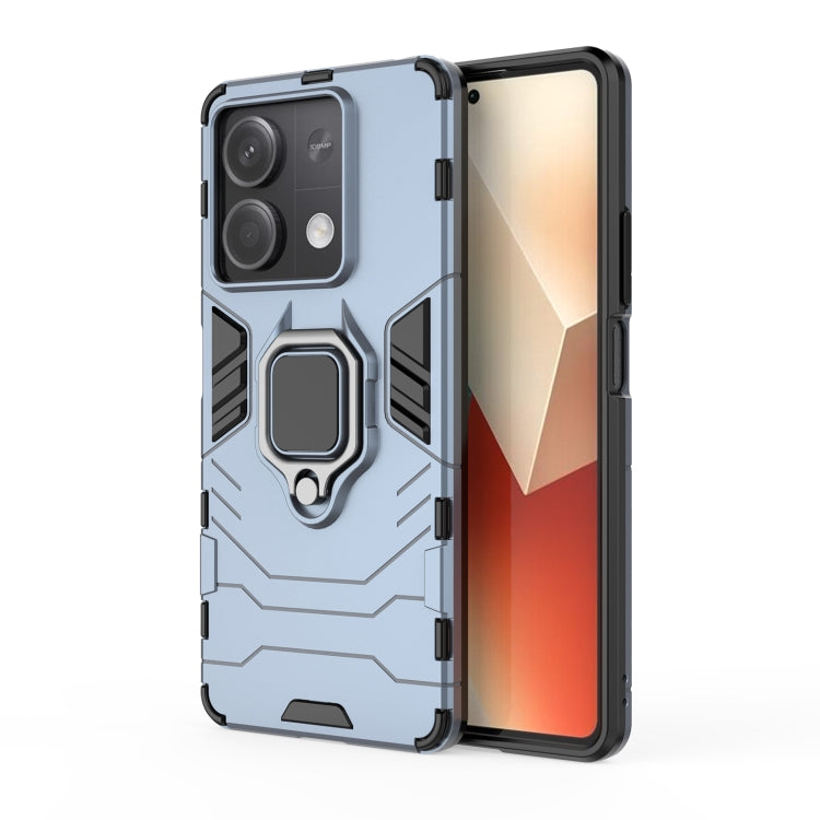 For Xiaomi Redmi Note 13 Shockproof PC + TPU Holder Phone Case(Navy Blue) - Xiaomi Cases by PMC TechLife | Online Shopping South Africa | PMC TechLife | Buy Now Pay Later Mobicred