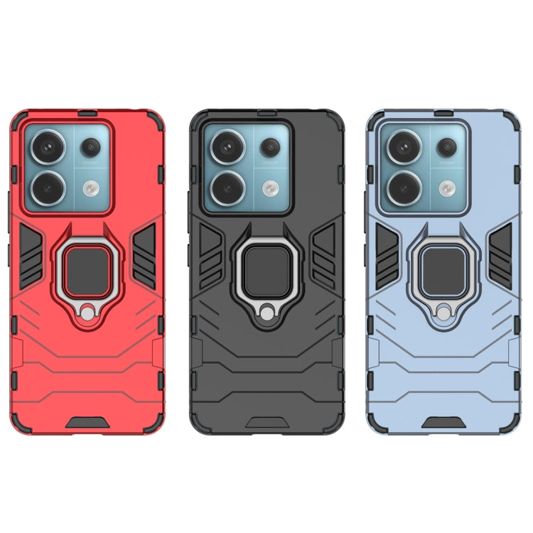 For Xiaomi Redmi Note 13 Pro Shockproof PC + TPU Holder Phone Case(Black) - Xiaomi Cases by PMC TechLife | Online Shopping South Africa | PMC TechLife | Buy Now Pay Later Mobicred
