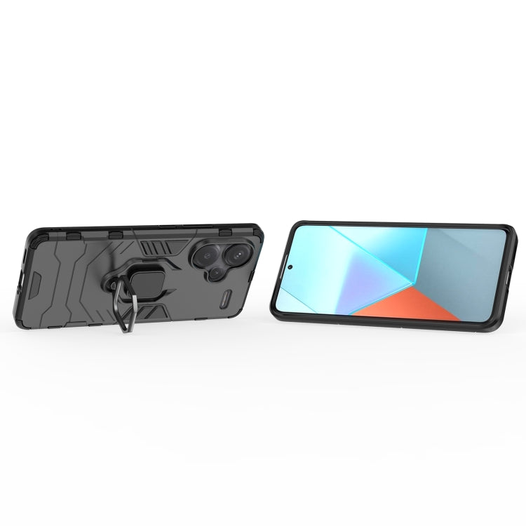 For Xiaomi Redmi Note 13 Pro+ Shockproof PC + TPU Holder Phone Case(Black) - Xiaomi Cases by PMC TechLife | Online Shopping South Africa | PMC TechLife | Buy Now Pay Later Mobicred