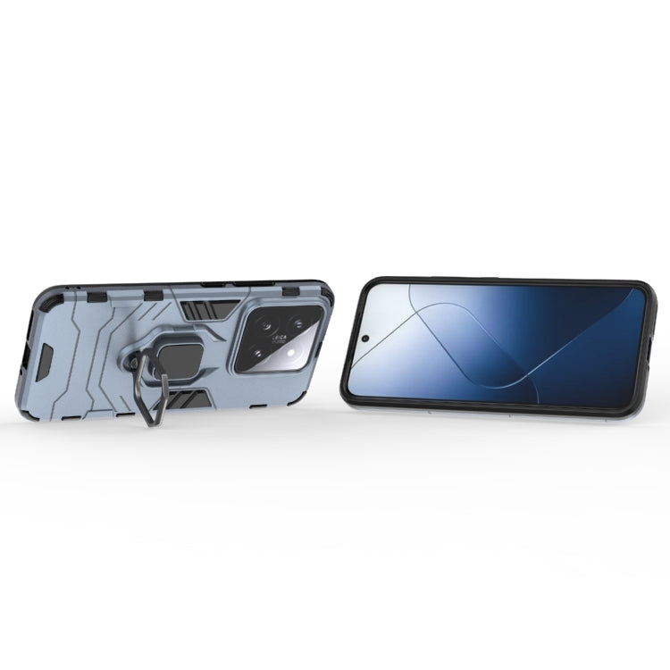 For Xiaomi 14 Shockproof PC + TPU Holder Phone Case(Navy Blue) - free shipping - PMC TechLife - Order now!