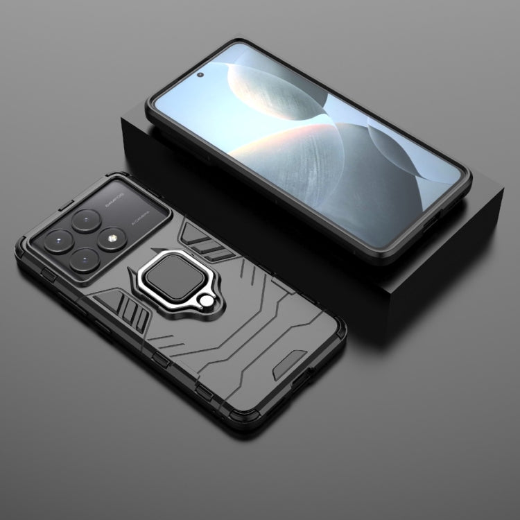 For Xiaomi Redmi K70E Shockproof PC + TPU Holder Phone Case(Black) - K70E Cases by PMC TechLife | Online Shopping South Africa | PMC TechLife | Buy Now Pay Later Mobicred