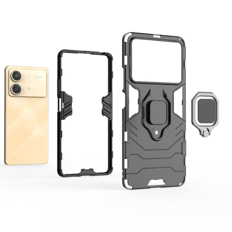 For Xiaomi Redmi Note 13R Pro 5G Shockproof PC + TPU Holder Phone Case(Red) - Xiaomi Cases by PMC TechLife | Online Shopping South Africa | PMC TechLife | Buy Now Pay Later Mobicred