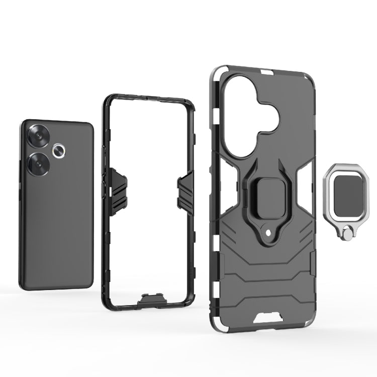 For Xiaomi Poco F6 Shockproof PC + TPU Holder Phone Case(Red) - Xiaomi Cases by PMC TechLife | Online Shopping South Africa | PMC TechLife | Buy Now Pay Later Mobicred