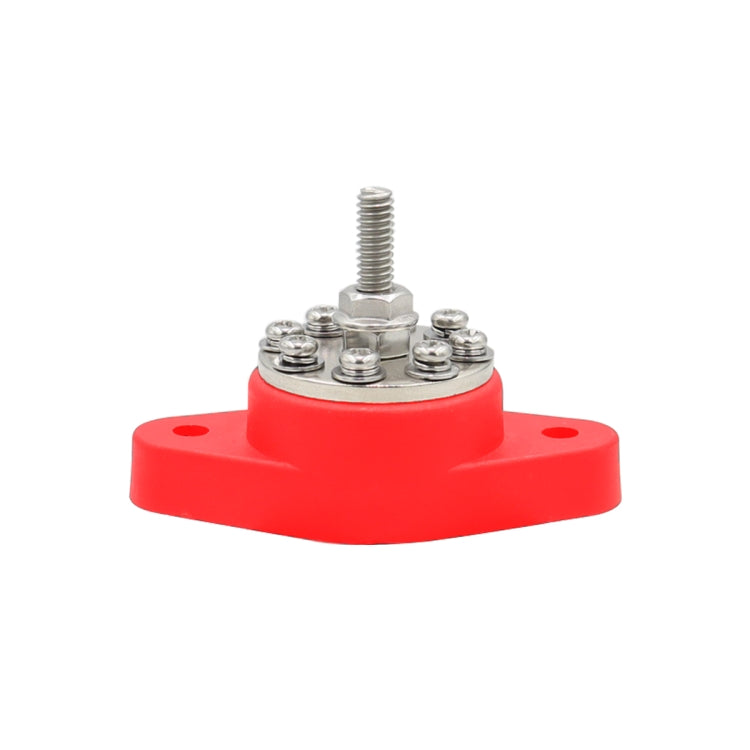 5/16 inch M8 RV Yacht 8-way Terminal Stud with 2pcs M5x20 Screws(Red) - Booster Cable & Clip by PMC Jewellery | Online Shopping South Africa | PMC Jewellery | Buy Now Pay Later Mobicred