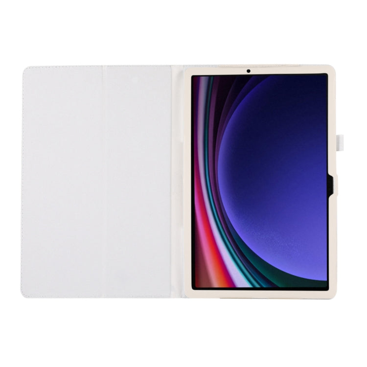 For Samsung Galaxy Tab S9 Litchi Texture Leather Tablet Case with Holder(White) - Other Galaxy Tab PC by PMC Jewellery | Online Shopping South Africa | PMC Jewellery | Buy Now Pay Later Mobicred