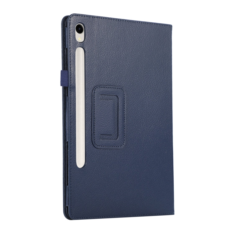 For Samsung Galaxy Tab S9+ / S10+ Litchi Texture Leather Tablet Case with Holder(Dark Blue) - Other Galaxy Tab PC by PMC Jewellery | Online Shopping South Africa | PMC Jewellery | Buy Now Pay Later Mobicred