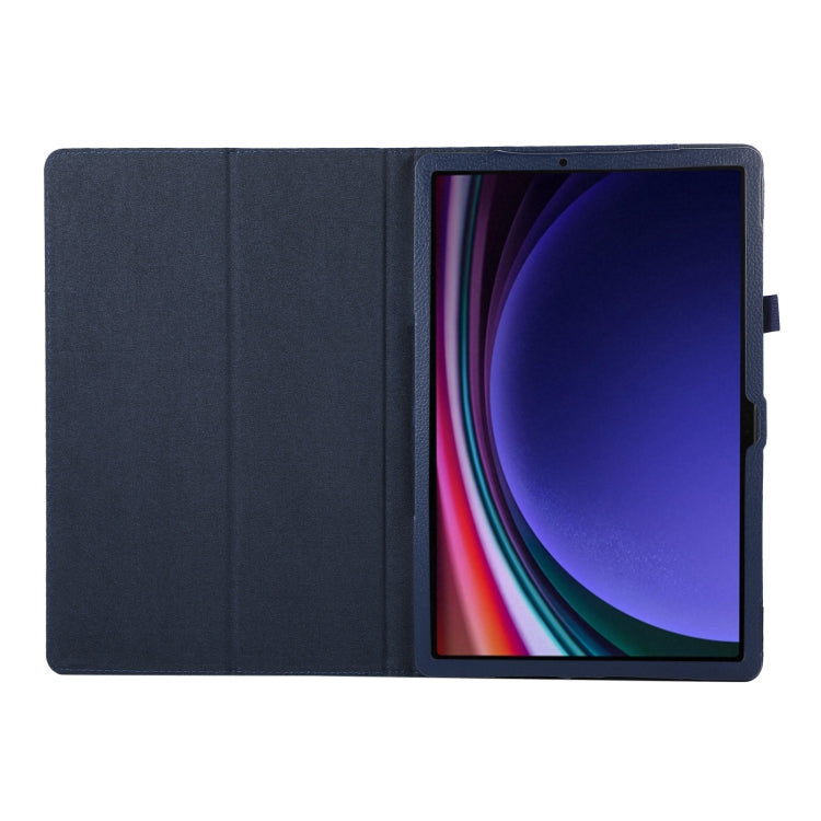 For Samsung Galaxy Tab S9 Ultra Litchi Texture Leather Tablet Case with Holder(Dark Blue) - Other Galaxy Tab PC by PMC Jewellery | Online Shopping South Africa | PMC Jewellery | Buy Now Pay Later Mobicred