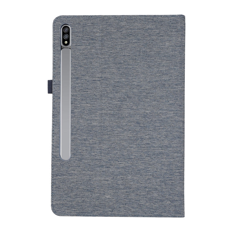 For Samsung Galaxy Tab S10 FE / S9 FE Fabric Texture Horizontal Flip Leather Tablet Case(Dark Blue) - Other Galaxy Tab PC by PMC Jewellery | Online Shopping South Africa | PMC Jewellery | Buy Now Pay Later Mobicred