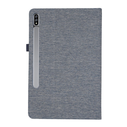 For Samsung Galaxy Tab S9 Horizontal Flip TPU + Fabric PU Leather Tablet Case(Dark Blue) - Galaxy Tab S9 Cases by PMC Jewellery | Online Shopping South Africa | PMC Jewellery | Buy Now Pay Later Mobicred