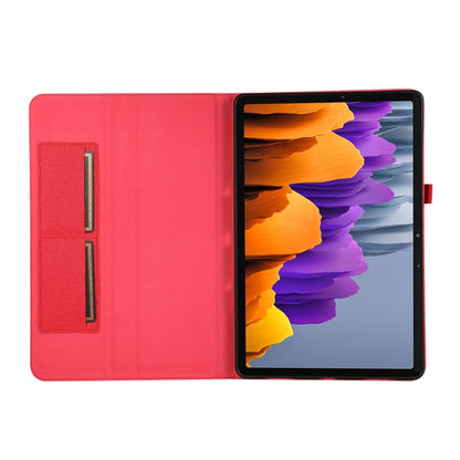 For Samsung Galaxy Tab S9 Horizontal Flip TPU + Fabric PU Leather Tablet Case(Red) - Galaxy Tab S9 Cases by PMC Jewellery | Online Shopping South Africa | PMC Jewellery | Buy Now Pay Later Mobicred