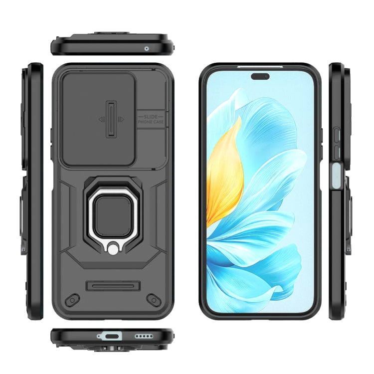For Honor 200 Lite Global Sliding Camshield TPU + PC Shockproof Phone Case with Holder(Black) - free shipping - PMC TechLife - Order now!