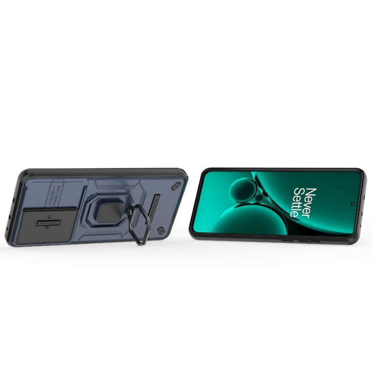 For OnePlus Nord CE3 5G Sliding Camshield TPU + PC Shockproof Phone Case with Holder(Blue) - OnePlus Cases by PMC TechLife | Online Shopping South Africa | PMC TechLife | Buy Now Pay Later Mobicred
