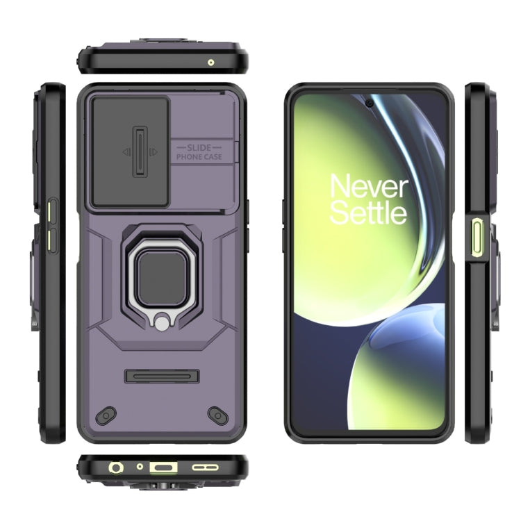For OnePlus Nord CE 3 Lite 5G Sliding Camshield TPU + PC Shockproof Phone Case with Holder(Purple) - OnePlus Cases by PMC TechLife | Online Shopping South Africa | PMC TechLife | Buy Now Pay Later Mobicred