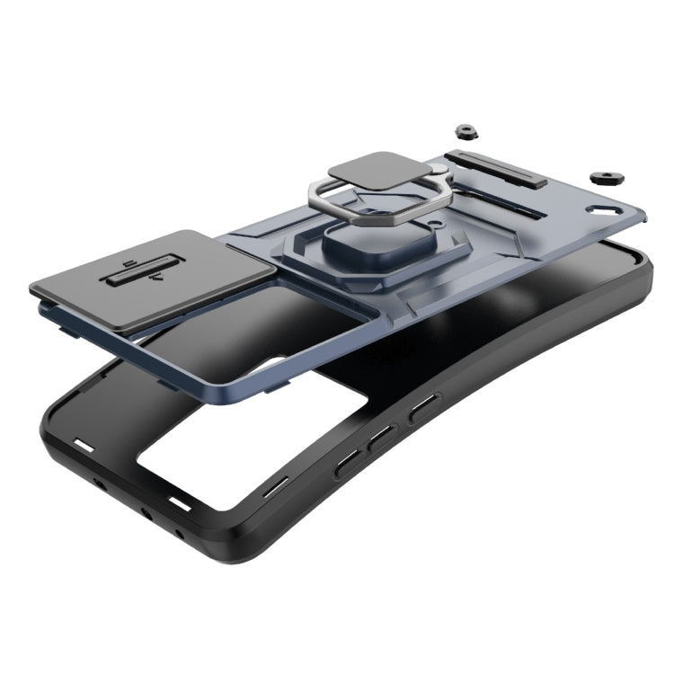 For OnePlus Nord CE 3 Lite 5G Sliding Camshield TPU + PC Shockproof Phone Case with Holder(Purple) - OnePlus Cases by PMC TechLife | Online Shopping South Africa | PMC TechLife | Buy Now Pay Later Mobicred