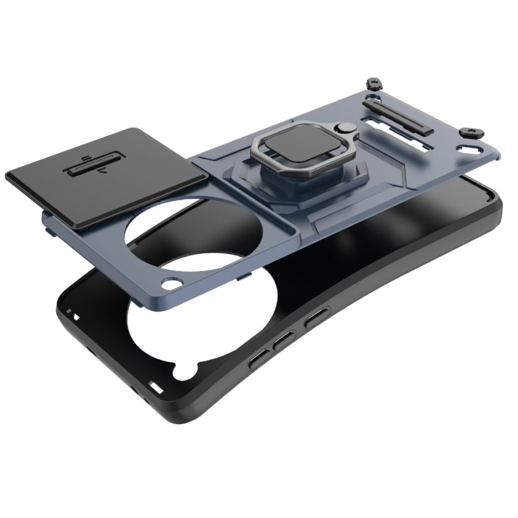 For OnePlus 12 5G Sliding Camshield TPU + PC Shockproof Phone Case with Holder(Black) - OnePlus Cases by PMC TechLife | Online Shopping South Africa | PMC TechLife