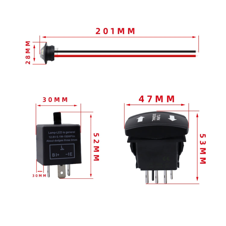 CP-4308 UTV ATU Turn Signal Fault Light Horn Wiring Harness Kit - Car Light Accessories by PMC TechLife | Online Shopping South Africa | PMC TechLife | Buy Now Pay Later Mobicred