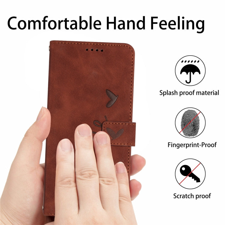For Realme 11 4G Global Skin Feel Heart Pattern Leather Phone Case with Lanyard(Brown) - Realme Cases by PMC Jewellery | Online Shopping South Africa | PMC Jewellery | Buy Now Pay Later Mobicred