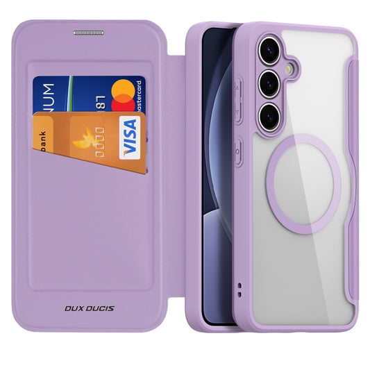 For Samsung Galaxy S25 5G DUX DUCIS Skin X Pro Series Magsafe PC + TPU Phone Leather Case(Purple) - Galaxy S25 5G Cases by DUX DUCIS | Online Shopping South Africa | PMC Jewellery | Buy Now Pay Later Mobicred