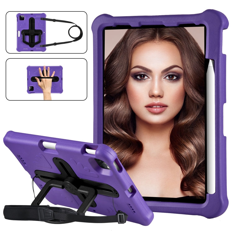 For iPad Pro 11 2024 Shield 360 Rotation Handle EVA Shockproof PC Tablet Case(Purple Black) - iPad Pro 11 2024 Cases by PMC TechLife | Online Shopping South Africa | PMC TechLife | Buy Now Pay Later Mobicred