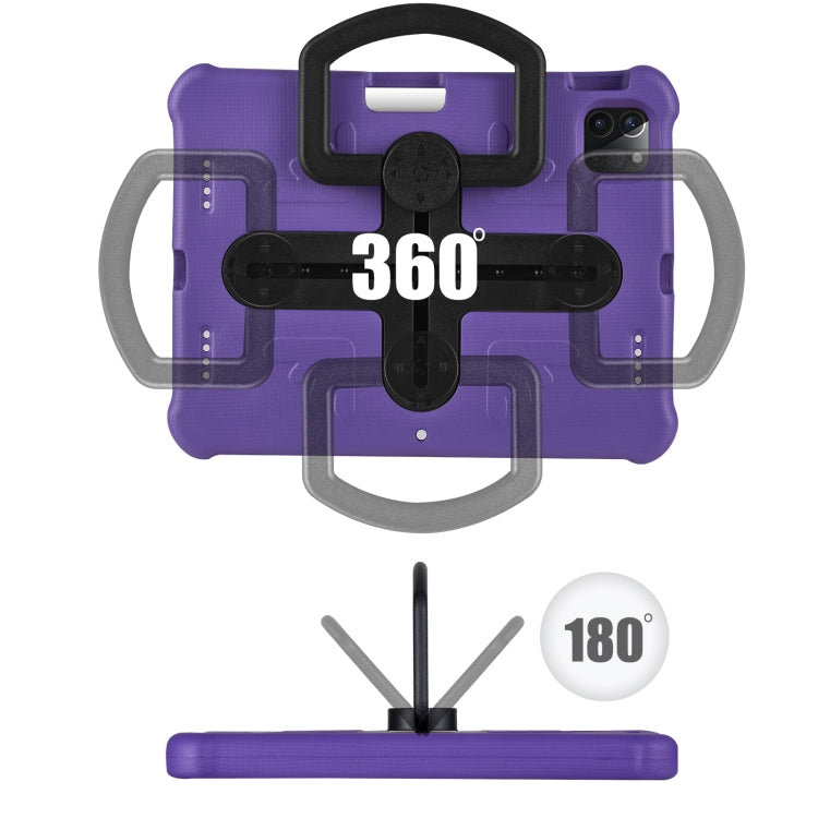 For iPad Pro 11 2024 Shield 360 Rotation Handle EVA Shockproof PC Tablet Case(Purple Black) - iPad Pro 11 2024 Cases by PMC TechLife | Online Shopping South Africa | PMC TechLife | Buy Now Pay Later Mobicred