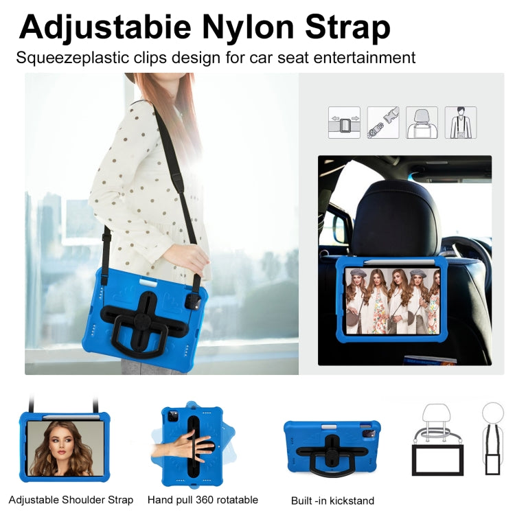 For iPad Air 11 2024 Shield 360 Rotation Handle EVA Shockproof PC Tablet Case(Blue Black) - iPad Air 11 2024 Cases by PMC TechLife | Online Shopping South Africa | PMC TechLife | Buy Now Pay Later Mobicred