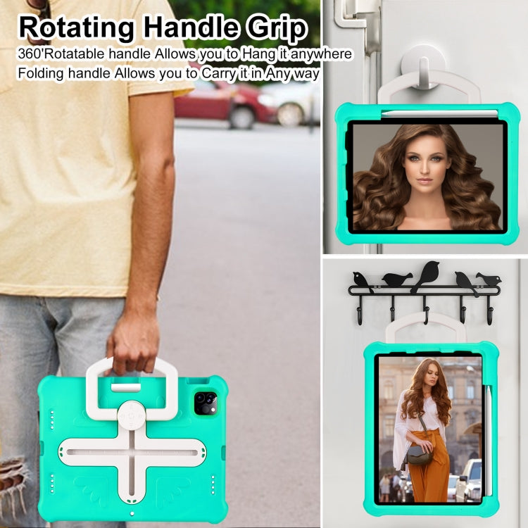 For iPad Air 11 2024  / 2025 Shield 360 Rotation Handle EVA Shockproof PC Tablet Case(Mint Green Beige) - iPad Air 11 2025 / 2024 Cases by PMC TechLife | Online Shopping South Africa | PMC TechLife | Buy Now Pay Later Mobicred