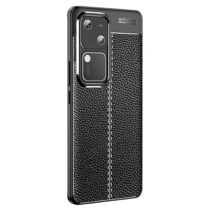 For vivo S18 Litchi Texture Shockproof TPU Phone Case(Black) - S18 Cases by PMC Jewellery | Online Shopping South Africa | PMC Jewellery | Buy Now Pay Later Mobicred