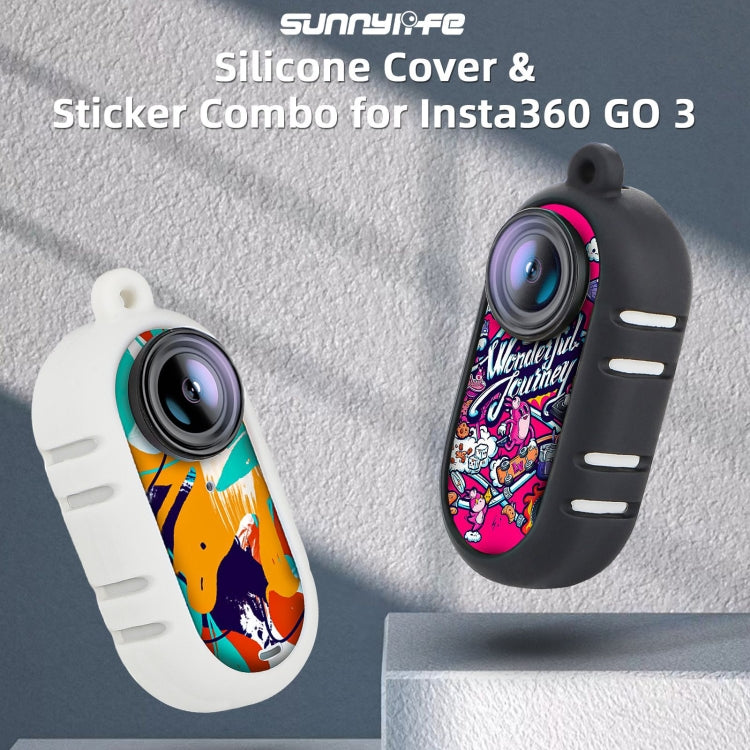 For Insta360 GO 3 Sunnylife Cooling Silicone Case Stickers Skin Wrap Lens Cover with Neck Strap(Black) - Case & Bags by Sunnylife | Online Shopping South Africa | PMC Jewellery | Buy Now Pay Later Mobicred