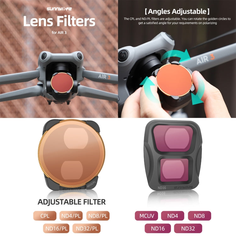 For DJI Air 3 Sunnylife Camera Lens Filter, Filter:ND4 -  by Sunnylife | Online Shopping South Africa | PMC Jewellery | Buy Now Pay Later Mobicred