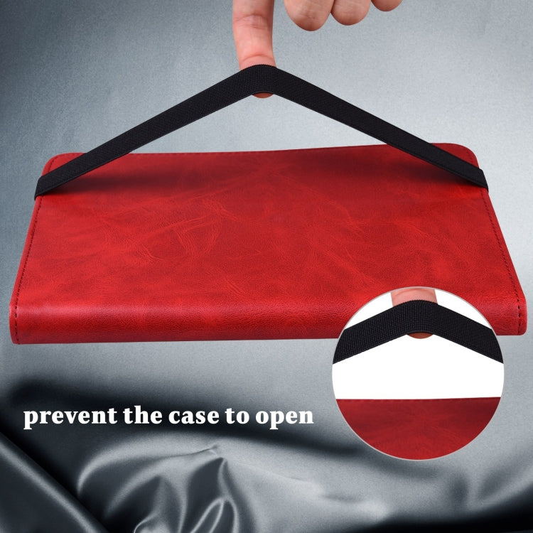 For Lenovo Xiaoxin Pad Pro 12.7 Solid Color Stripe Embossed Leather Tablet Case(Red) - Lenovo by PMC TechLife | Online Shopping South Africa | PMC TechLife | Buy Now Pay Later Mobicred