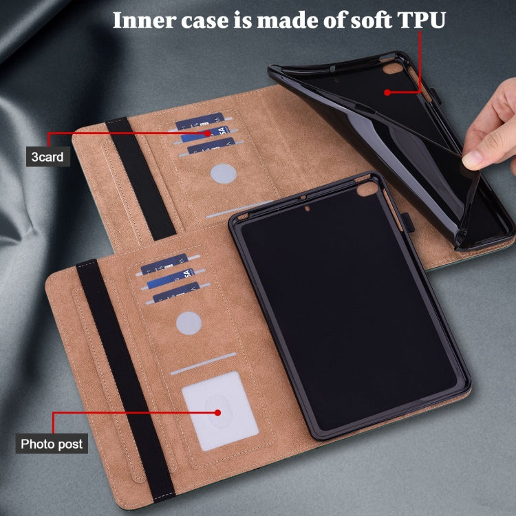 For Lenovo Xiaoxin Pad Pro 12.7 Solid Color Stripe Embossed Leather Tablet Case(Green) - Lenovo by PMC TechLife | Online Shopping South Africa | PMC TechLife | Buy Now Pay Later Mobicred