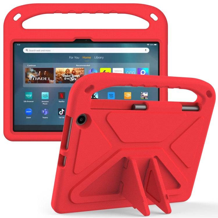 For Amazon Kindle Fire Max 11 Handle EVA Shockproof Tablet Case with Holder(Red) - Amazon by PMC TechLife | Online Shopping South Africa | PMC TechLife | Buy Now Pay Later Mobicred