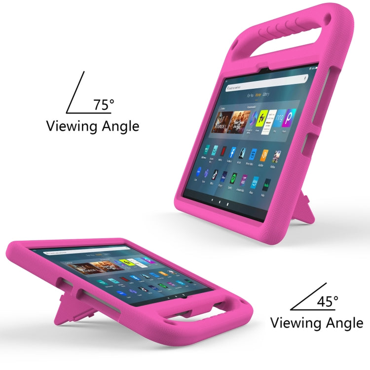 For Amazon Kindle Fire Max 11 Handle EVA Shockproof Tablet Case with Holder(Rose Red) - Amazon by PMC TechLife | Online Shopping South Africa | PMC TechLife | Buy Now Pay Later Mobicred