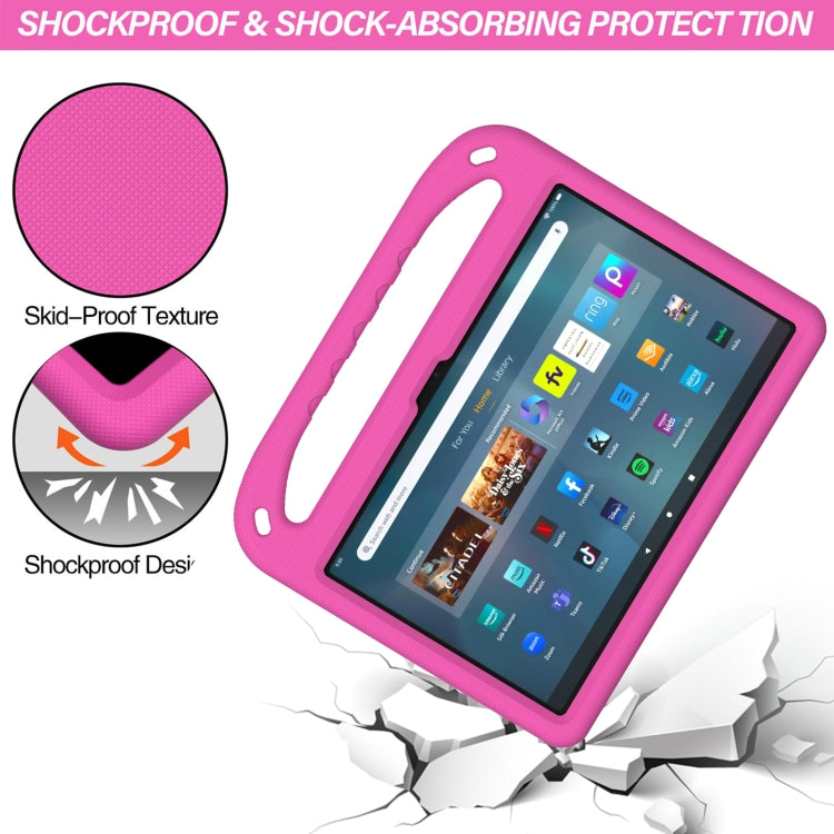For Amazon Kindle Fire Max 11 Handle EVA Shockproof Tablet Case with Holder(Rose Red) - Amazon by PMC TechLife | Online Shopping South Africa | PMC TechLife | Buy Now Pay Later Mobicred