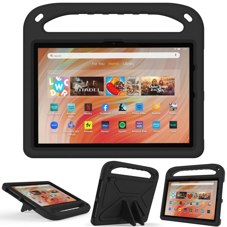 For Amazon Kindle Fire HD 10 2023 Handle EVA Shockproof Tablet Case with Holder(Black) - Amazon by PMC TechLife | Online Shopping South Africa | PMC TechLife | Buy Now Pay Later Mobicred