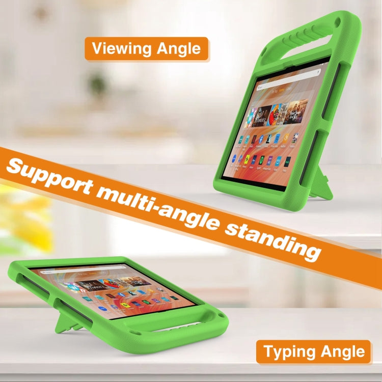 For Amazon Kindle Fire HD 10 2023 Handle EVA Shockproof Tablet Case with Holder(Green) - Amazon by PMC TechLife | Online Shopping South Africa | PMC TechLife | Buy Now Pay Later Mobicred
