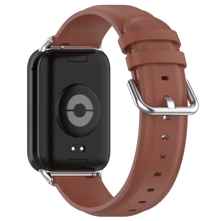 For Xiaomi Mi Band 8 Pro Round Tail Genuine Leather Watch Band(Brown) - Watch Bands by PMC TechLife | Online Shopping South Africa | PMC TechLife