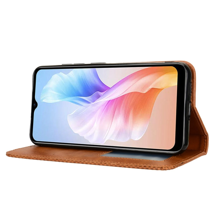 For Doogee X98 Magnetic Buckle Retro Texture Leather Phone Case(Brown) - More Brand by PMC Jewellery | Online Shopping South Africa | PMC Jewellery | Buy Now Pay Later Mobicred