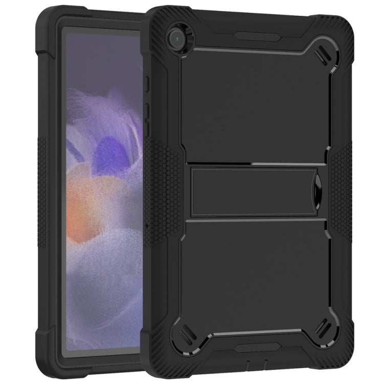 For Samsung Galaxy Tab A9 Shockproof Silicone Hybrid PC Tablet Case with Holder(Black) - Galaxy Tab A9 by PMC Jewellery | Online Shopping South Africa | PMC Jewellery