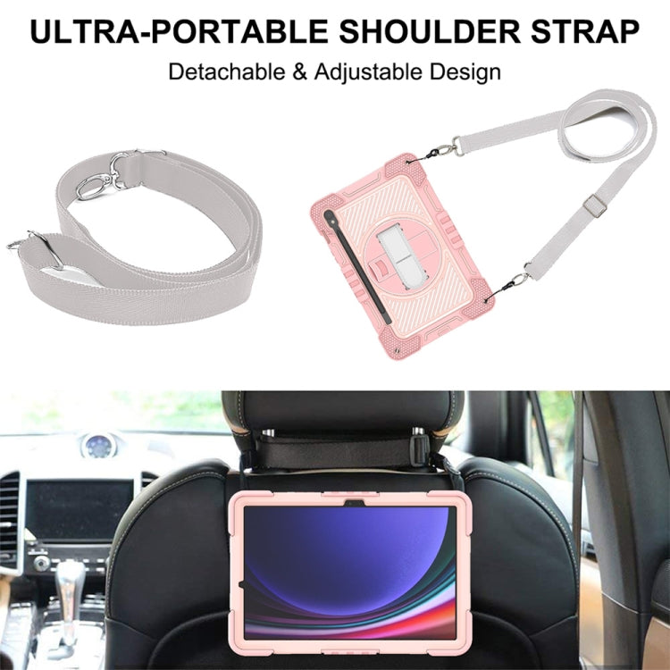 For Samsung Galaxy Tab S9 360 Degree Rotation PC Contrast Silicone Tablet Case(Rose Gold) - free shipping - PMC Jewellery - Order now!